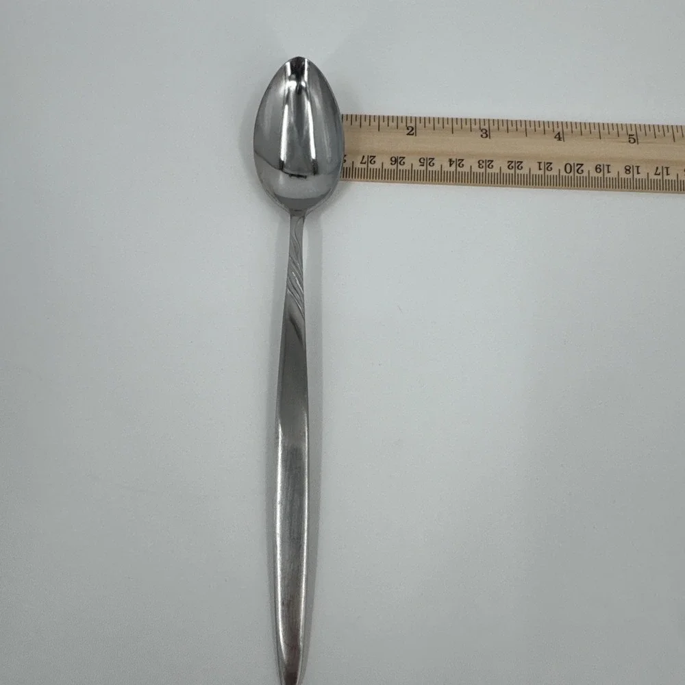 Vintage Stainless Steel Japan Leaf Pattern Iced Teaspoon. 7 1/2
